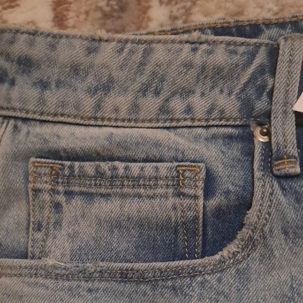 Good American Light Blue Distressed Denim Shorts - Picture 6 of 10